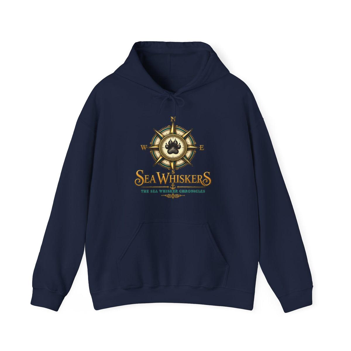 Sea Whisker Archives Hoodie — Nautical Cat Logo Pullover
