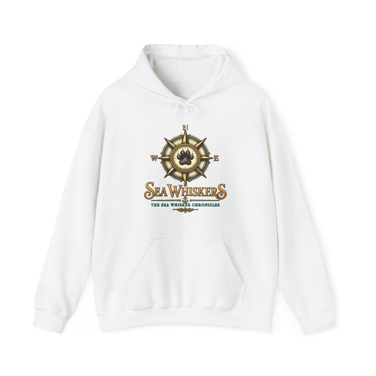 Sea Whisker Archives Hoodie — Nautical Cat Logo Pullover