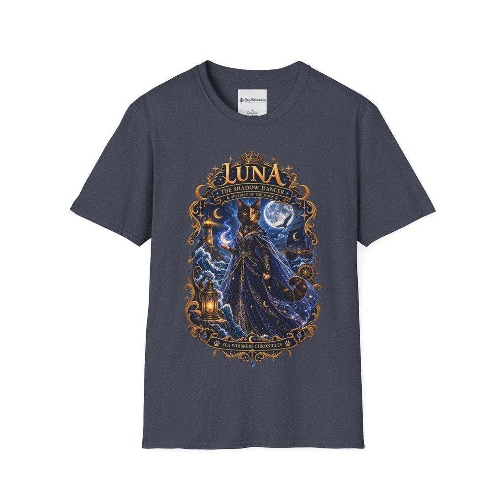 Luna 'The Shadow Dancer' Graphic T-Shirt — Mystical Moon Cat Tee
