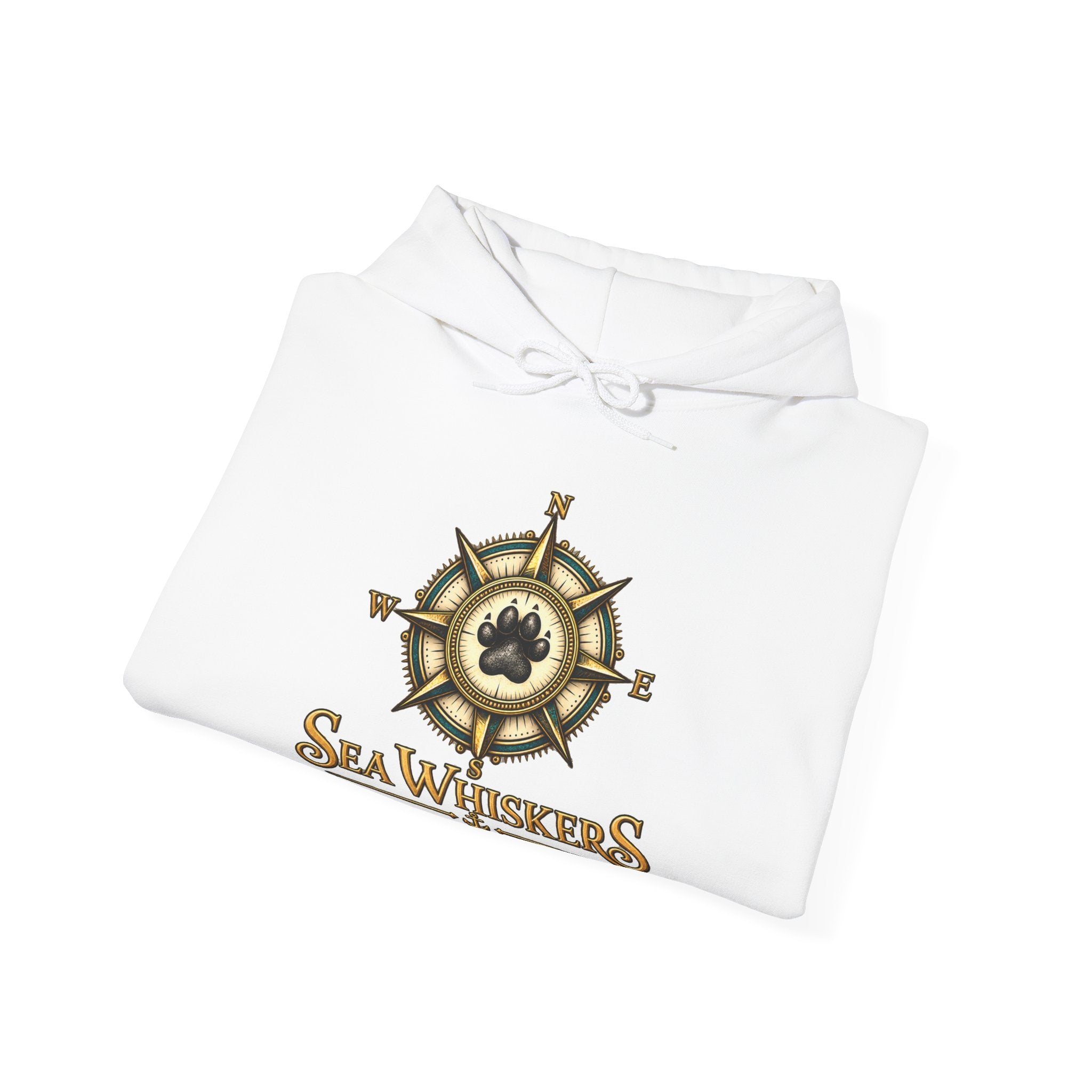 Sea Whisker Archives Hoodie — Nautical Cat Logo Pullover