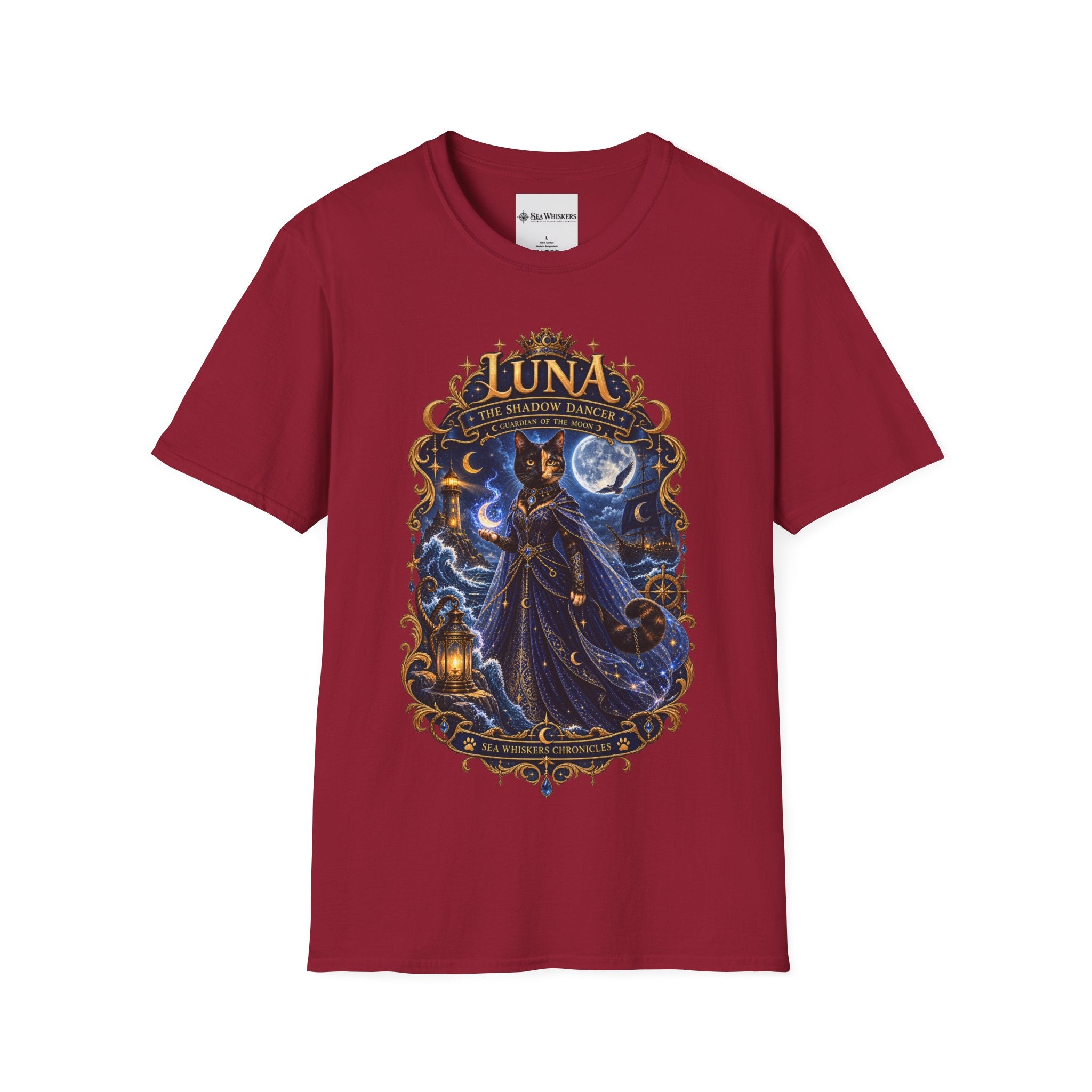 Luna 'The Shadow Dancer' Graphic T-Shirt — Mystical Moon Cat Tee