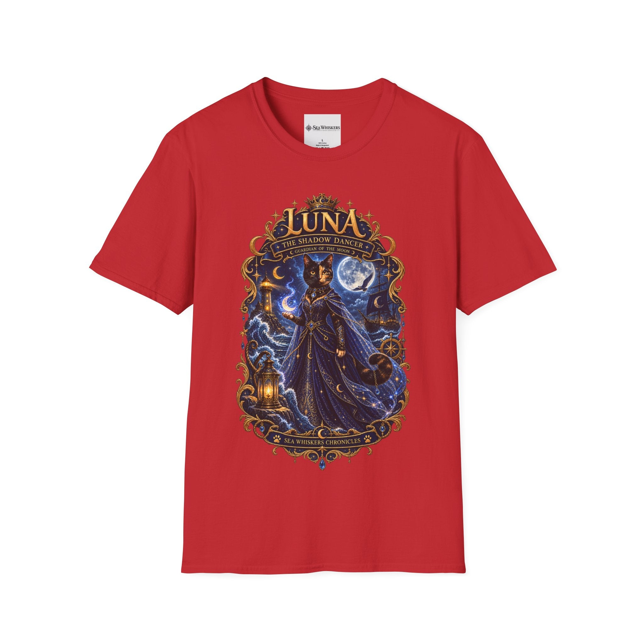 Luna 'The Shadow Dancer' Graphic T-Shirt — Mystical Moon Cat Tee