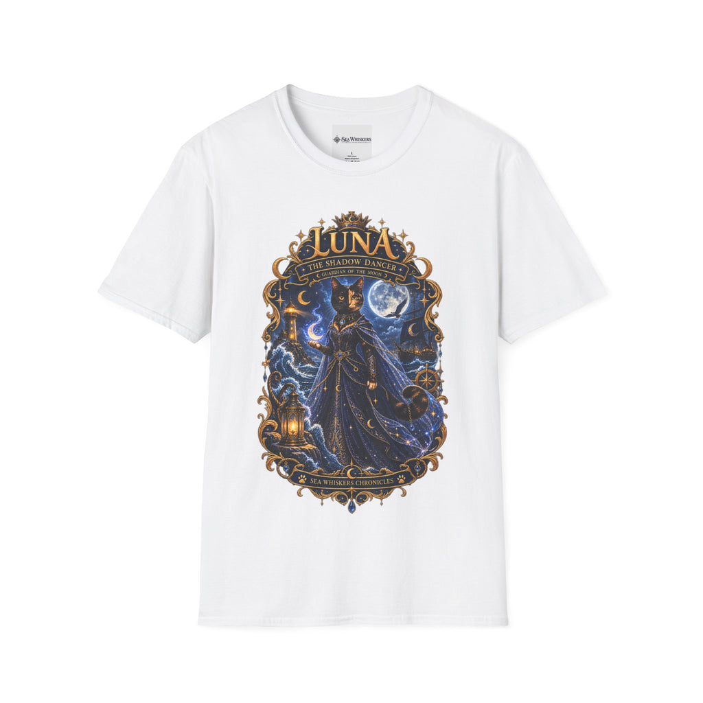 Luna 'The Shadow Dancer' Graphic T-Shirt — Mystical Moon Cat Tee
