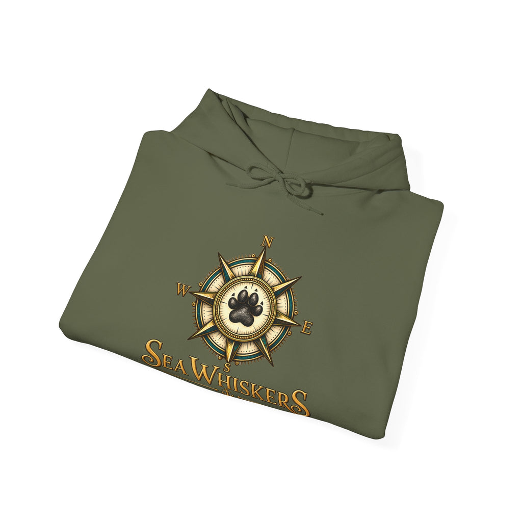 Sea Whisker Archives Hoodie — Nautical Cat Logo Pullover