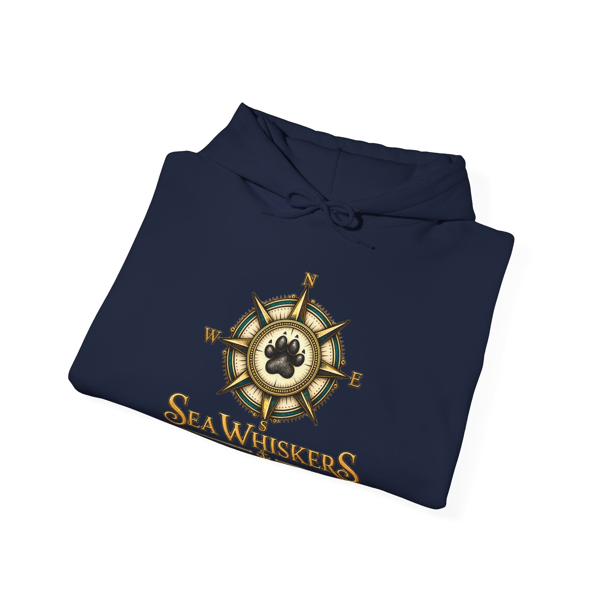 Sea Whisker Archives Hoodie — Nautical Cat Logo Pullover