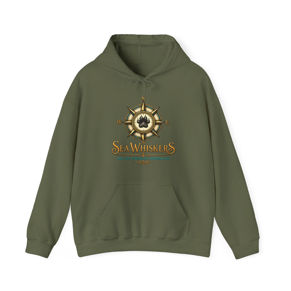 Sea Whisker Archives Hoodie — Nautical Cat Logo Pullover