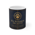 Sea Whisker Archives Ceramic Coffee Mug — Nautical Lighthouse Paw Print Design (11oz & 15oz)