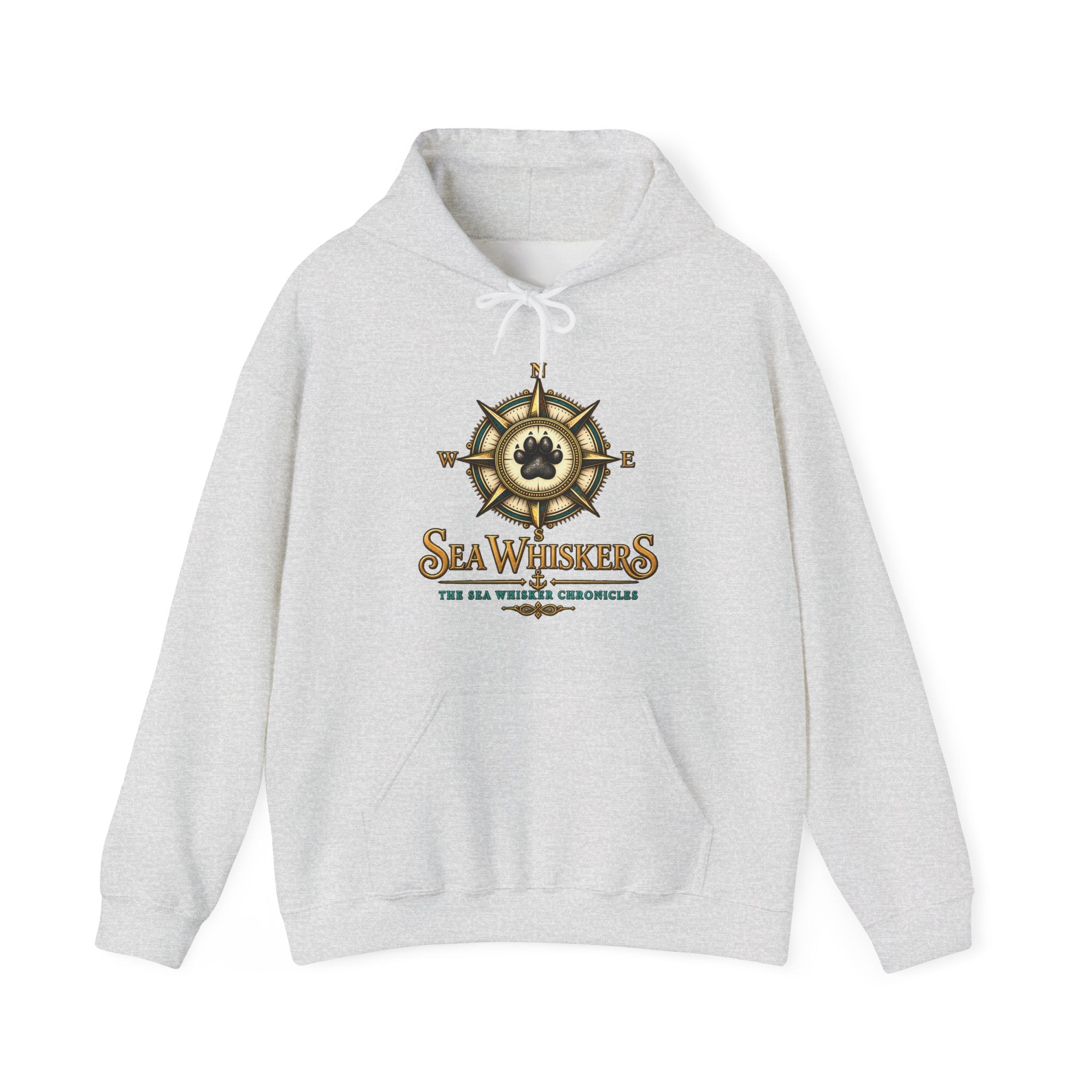 Sea Whisker Archives Hoodie — Nautical Cat Logo Pullover