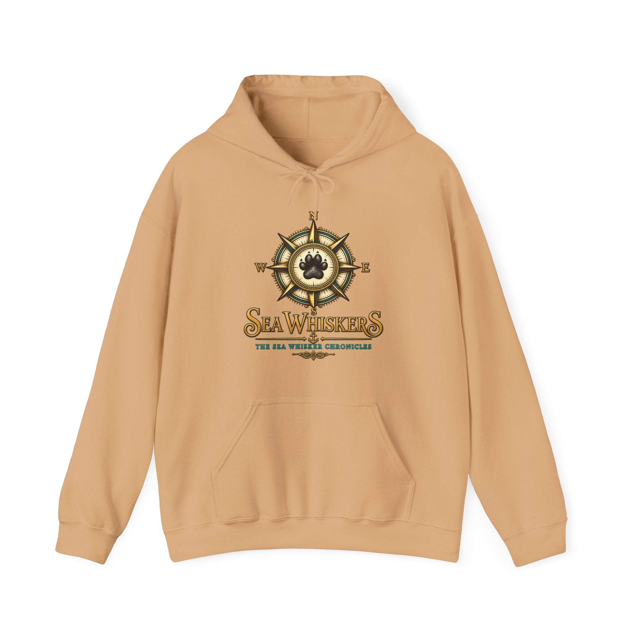 Sea Whisker Archives Hoodie — Nautical Cat Logo Pullover