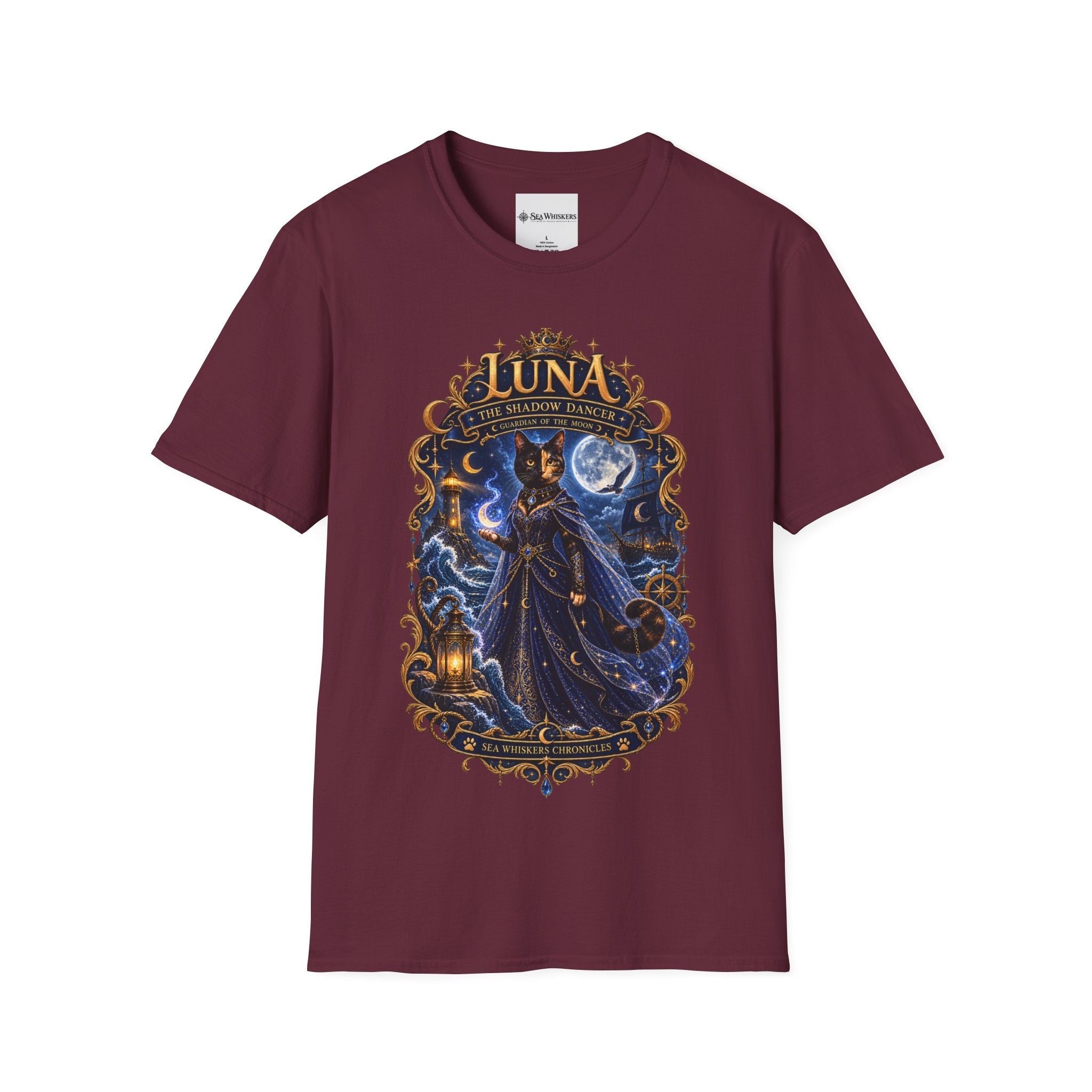 Luna 'The Shadow Dancer' Graphic T-Shirt — Mystical Moon Cat Tee