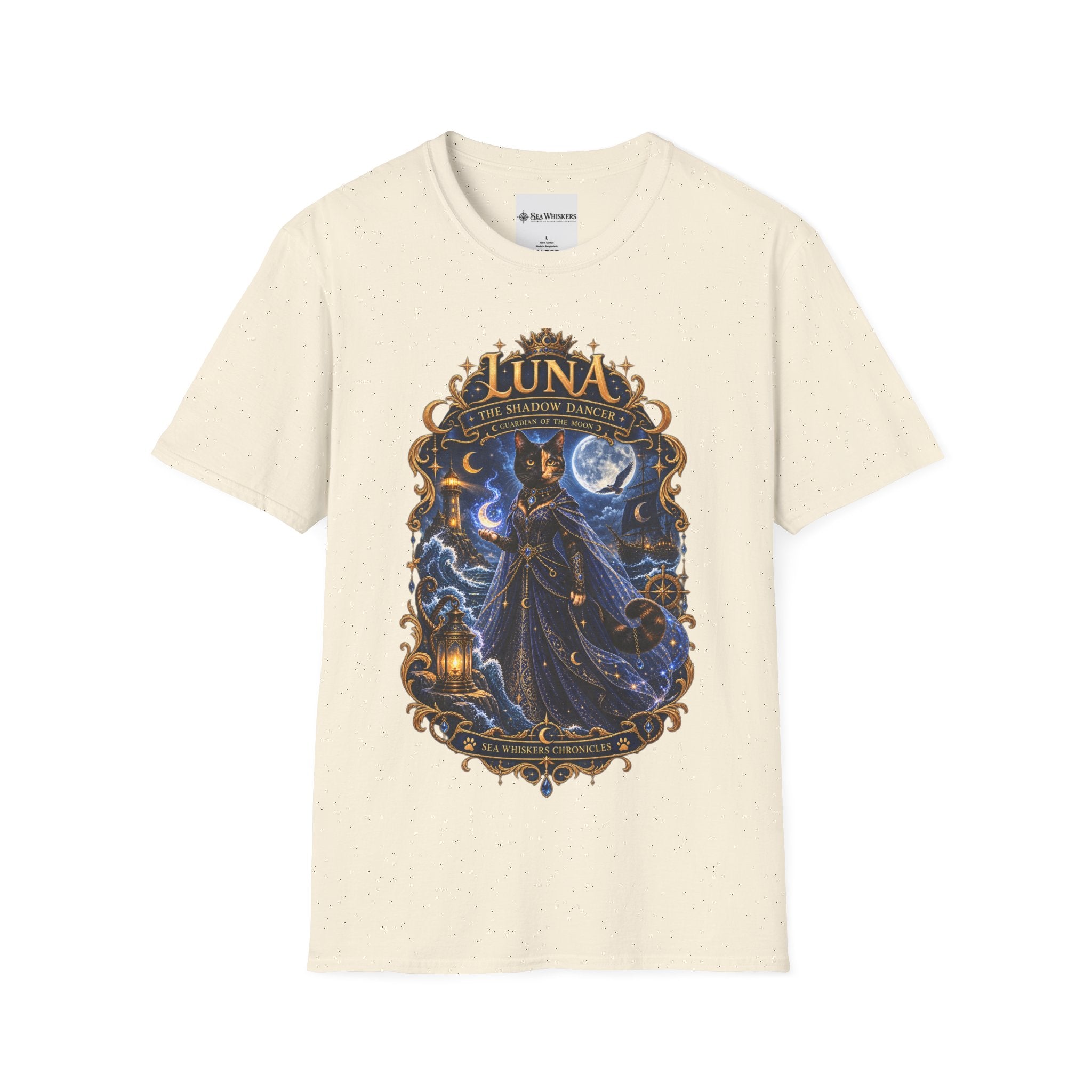 Luna 'The Shadow Dancer' Graphic T-Shirt — Mystical Moon Cat Tee
