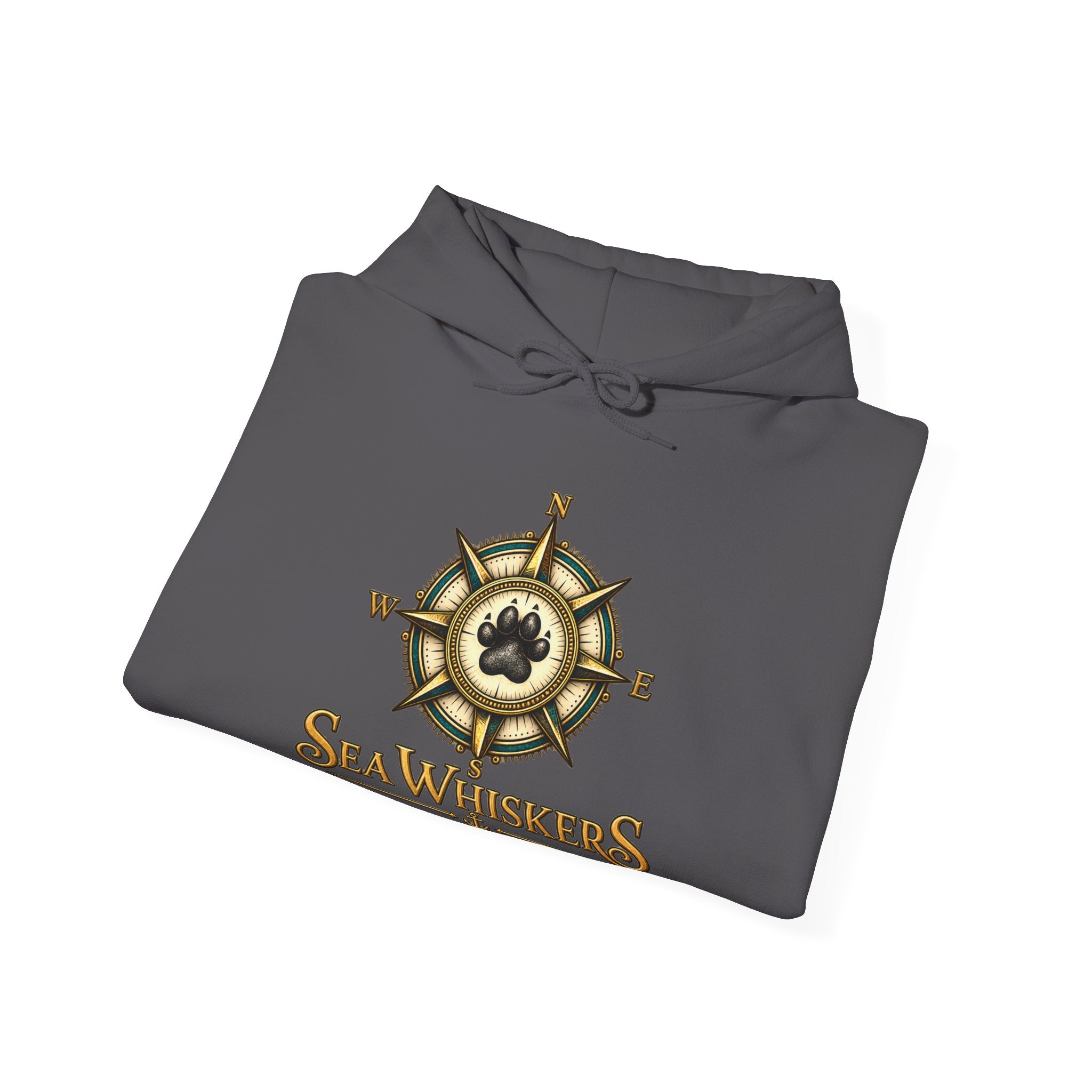 Sea Whisker Archives Hoodie — Nautical Cat Logo Pullover