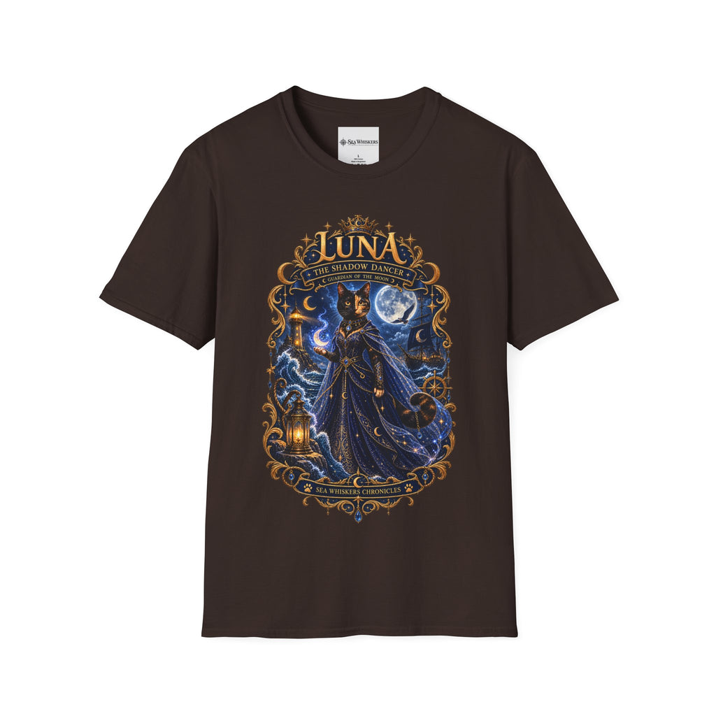 Luna 'The Shadow Dancer' Graphic T-Shirt — Mystical Moon Cat Tee