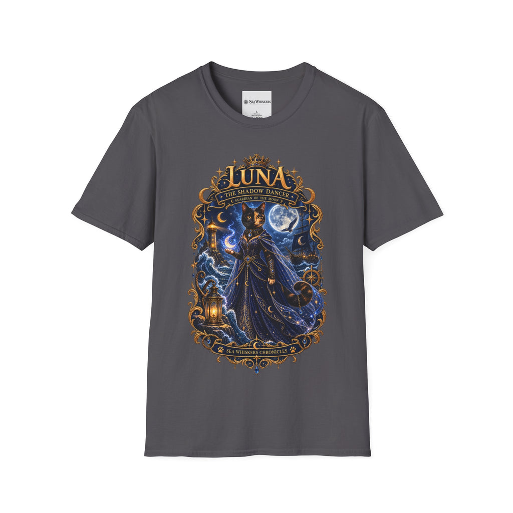 Luna 'The Shadow Dancer' Graphic T-Shirt — Mystical Moon Cat Tee