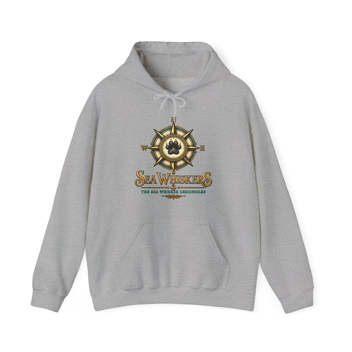 Sea Whisker Archives Hoodie — Nautical Cat Logo Pullover