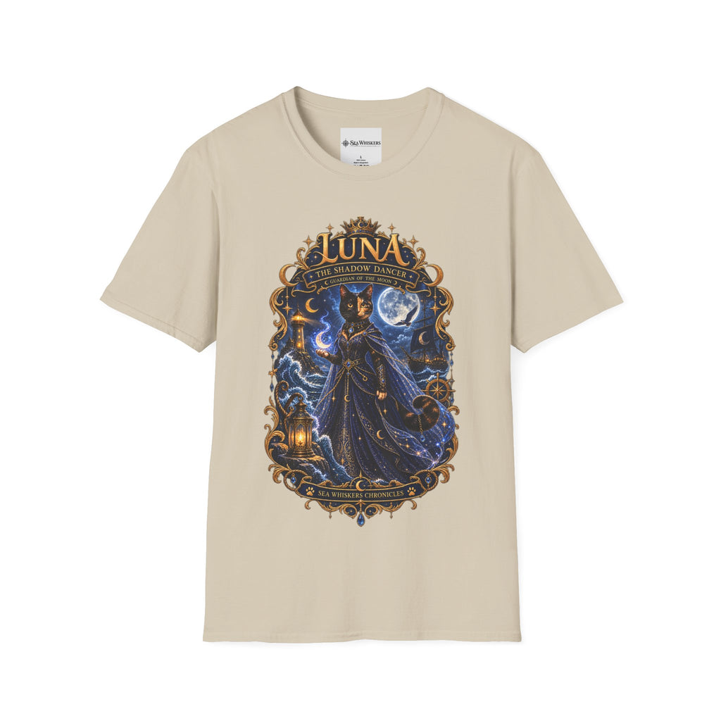 Luna 'The Shadow Dancer' Graphic T-Shirt — Mystical Moon Cat Tee