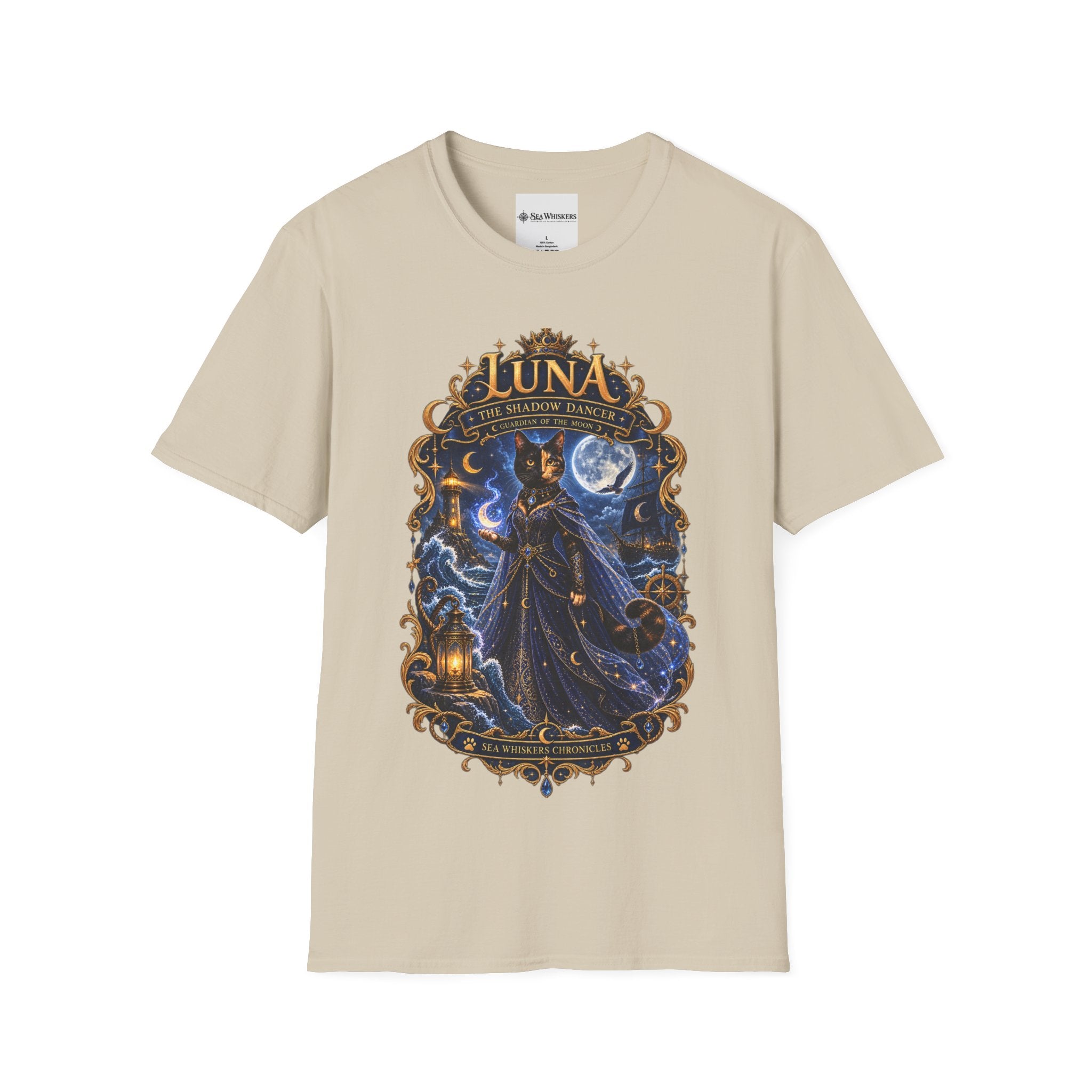 Luna 'The Shadow Dancer' Graphic T-Shirt — Mystical Moon Cat Tee