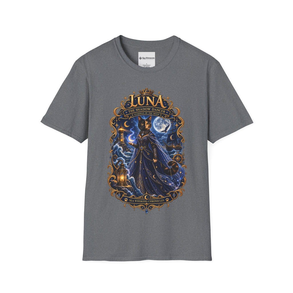 Luna 'The Shadow Dancer' Graphic T-Shirt — Mystical Moon Cat Tee