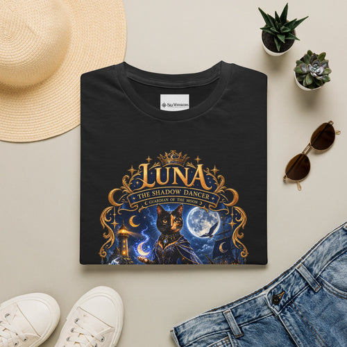 Luna 'The Shadow Dancer' Graphic T-Shirt — Mystical Moon Cat Tee
