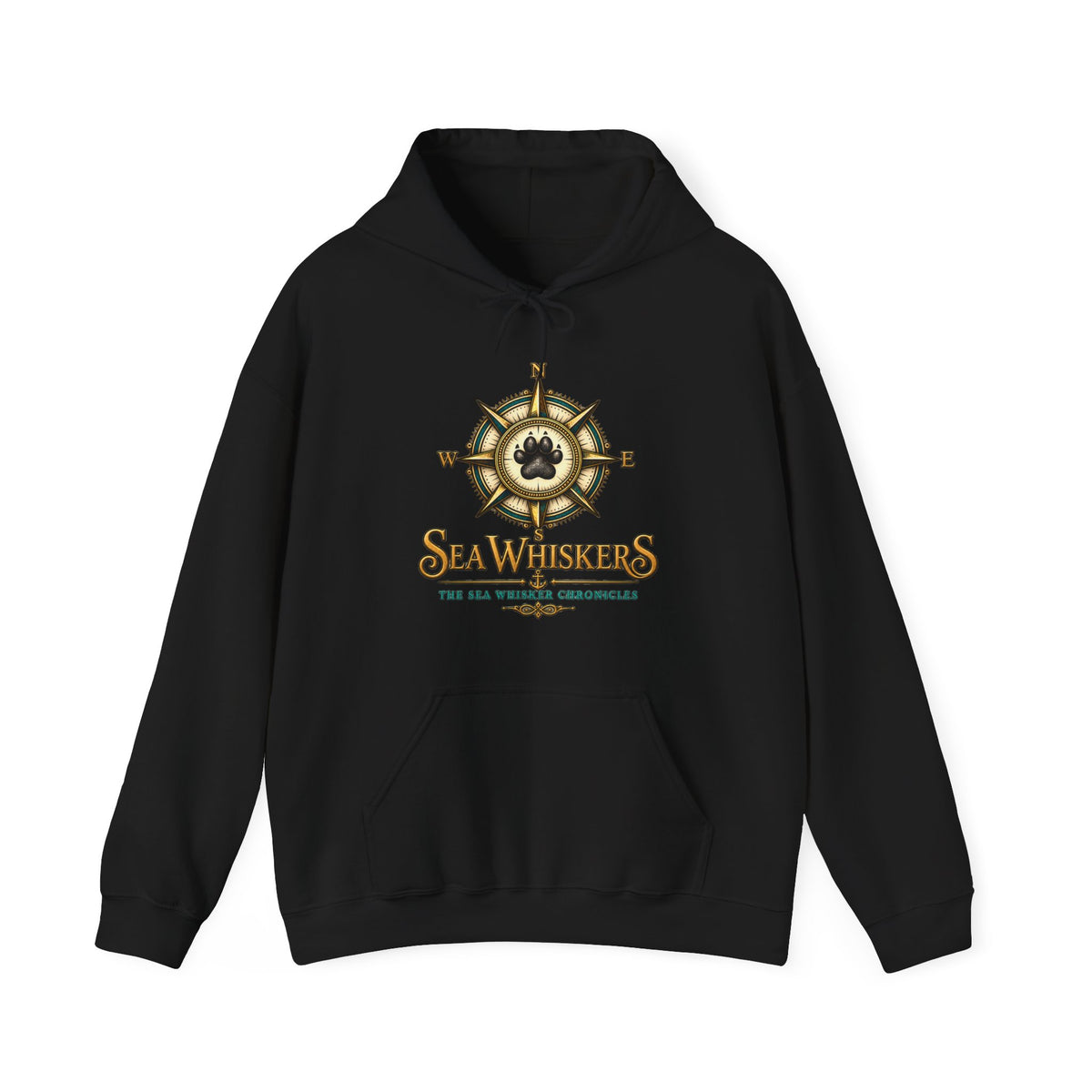 Sea Whisker Archives Hoodie — Nautical Cat Logo Pullover