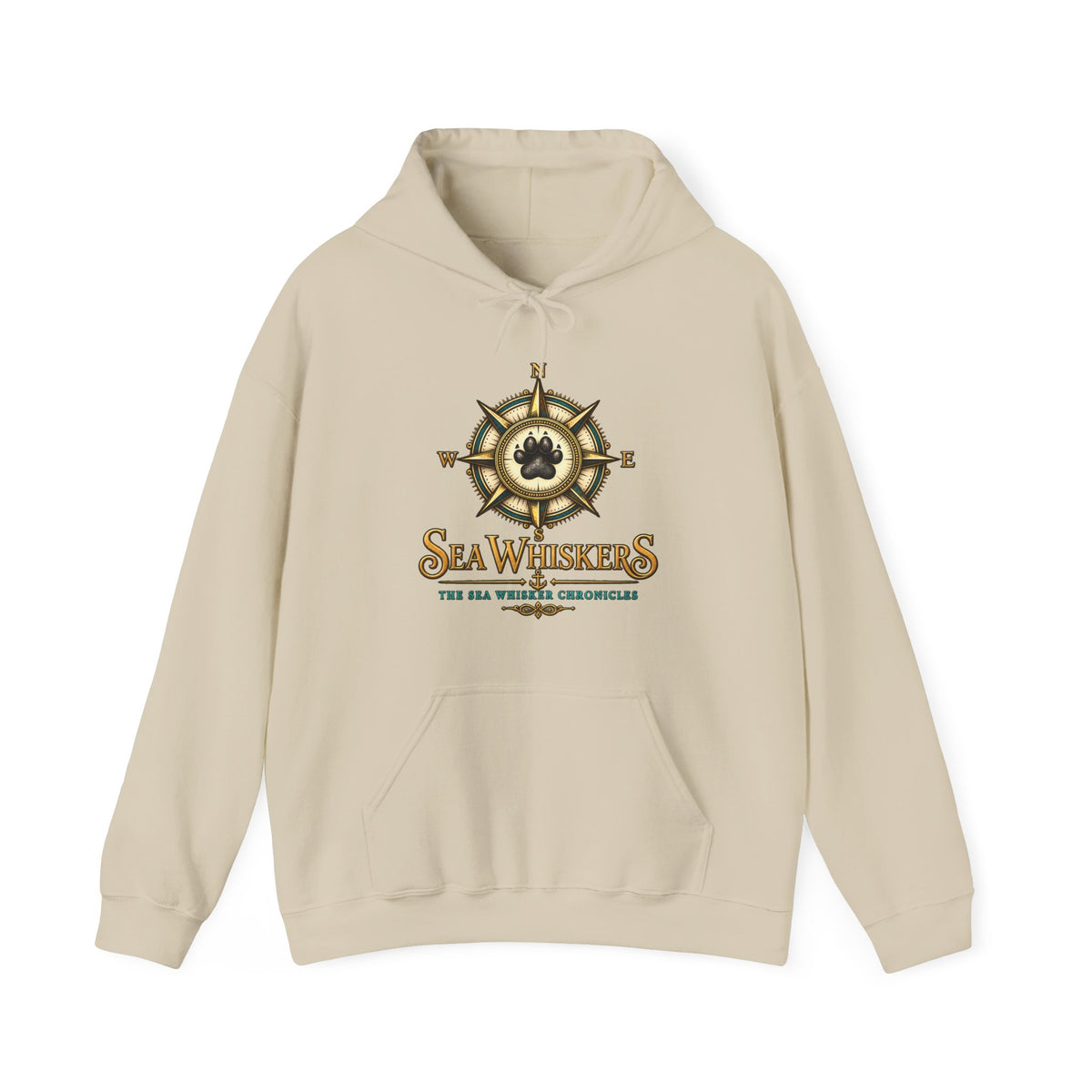 Sea Whisker Archives Hoodie — Nautical Cat Logo Pullover