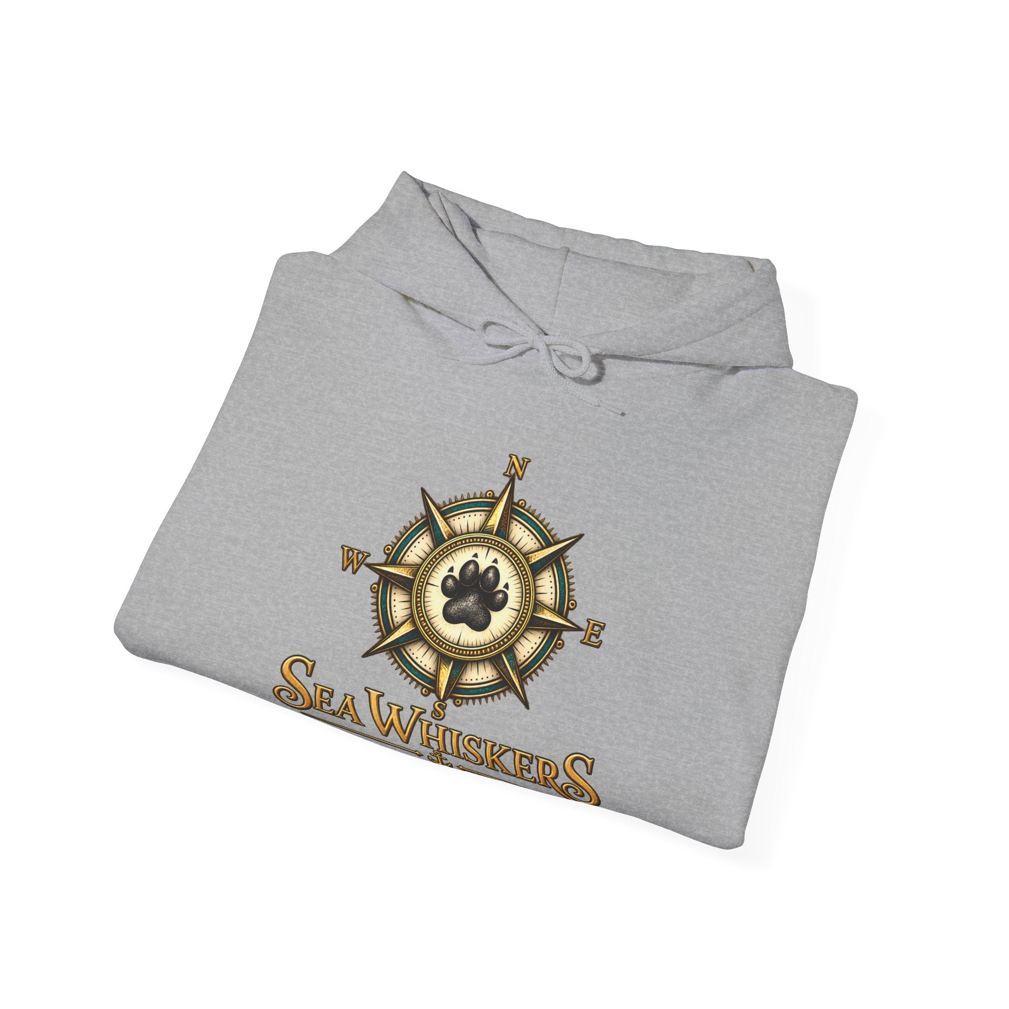Sea Whisker Archives Hoodie — Nautical Cat Logo Pullover