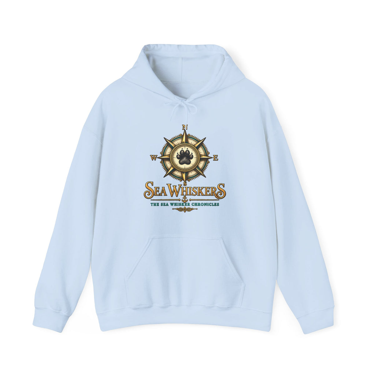 Sea Whisker Archives Hoodie — Nautical Cat Logo Pullover