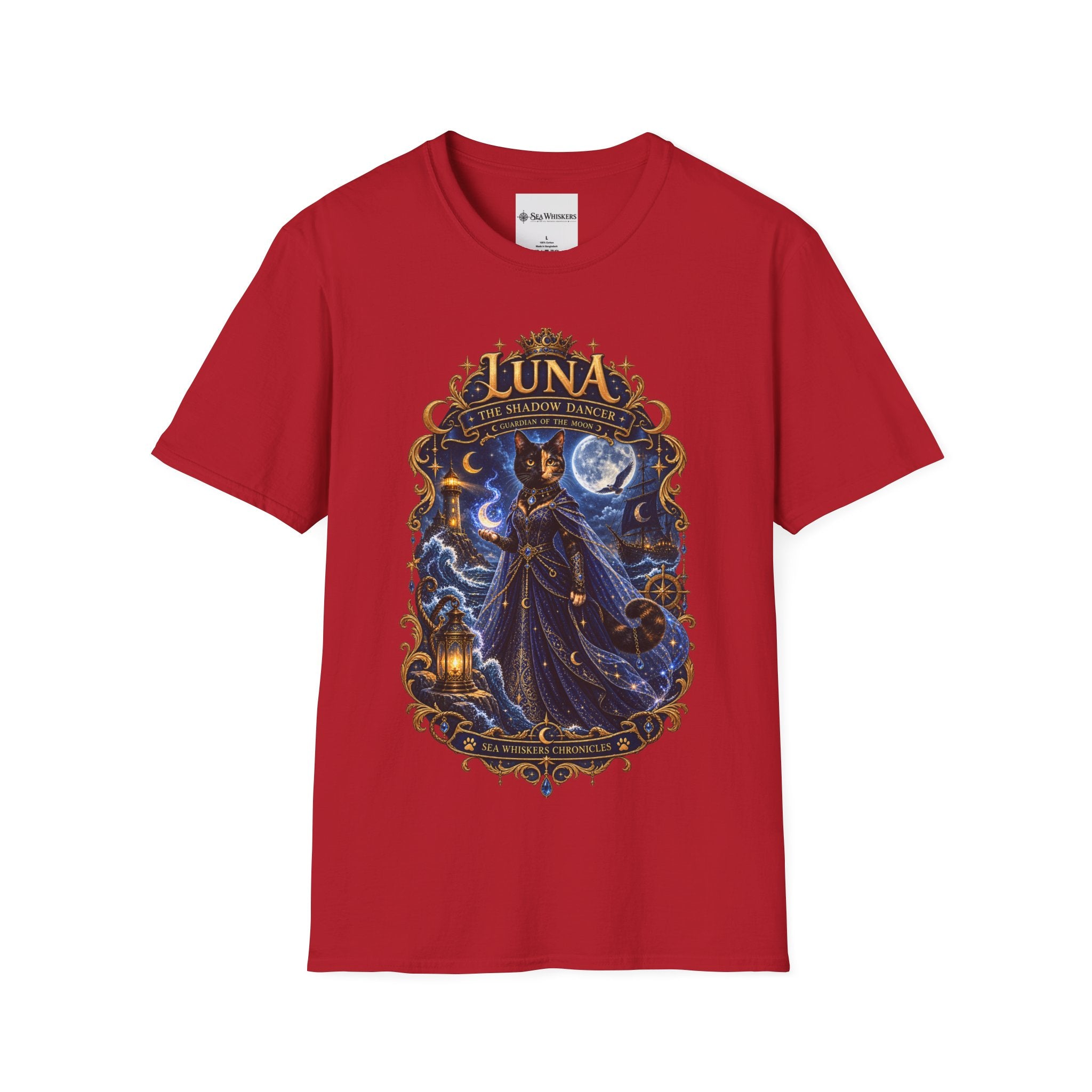Luna 'The Shadow Dancer' Graphic T-Shirt — Mystical Moon Cat Tee